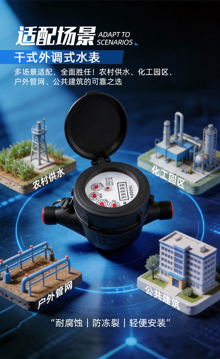 尼龍干式外調(diào)式水表